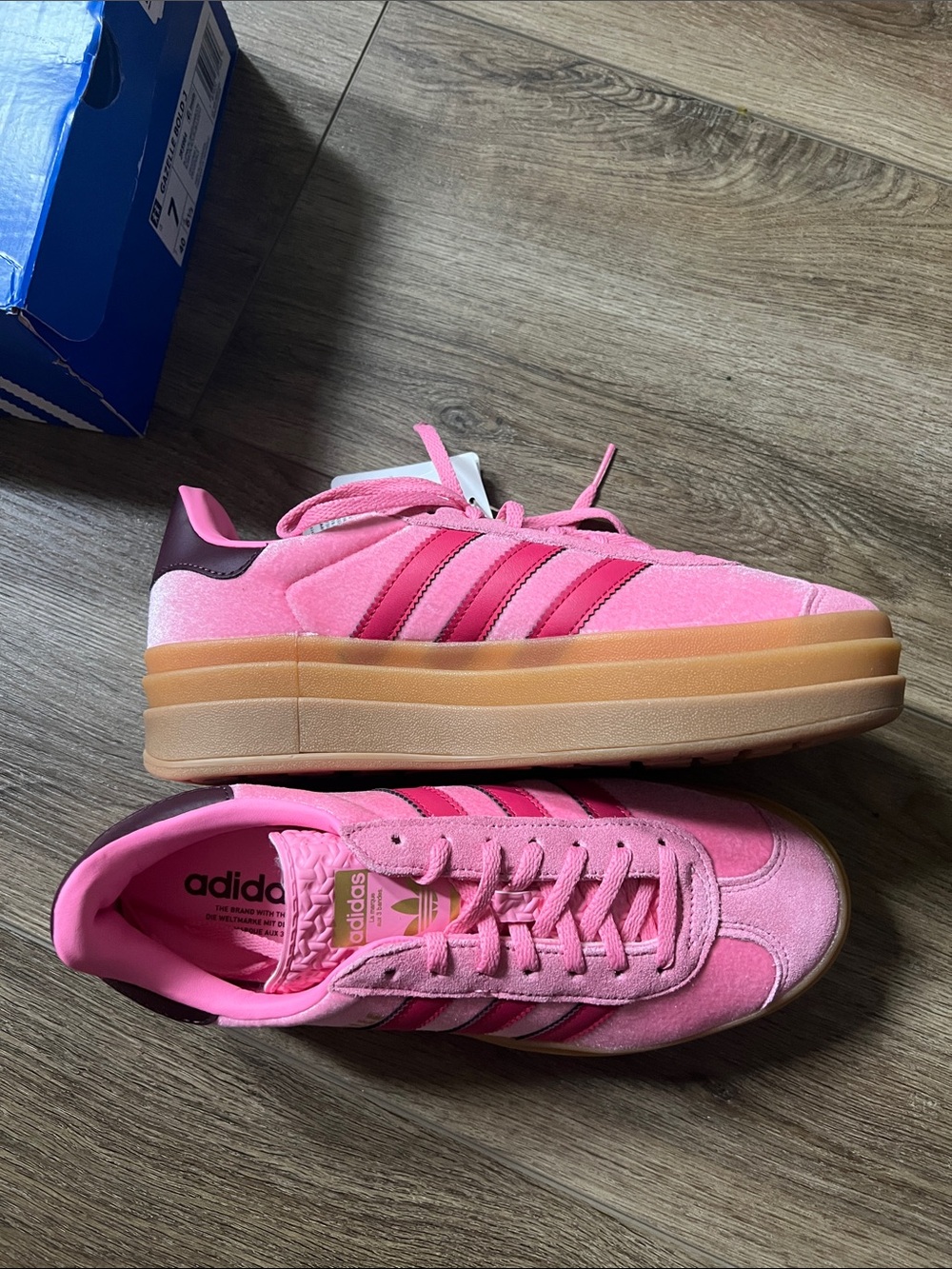 adidas Women's Pink Suede Sneakers with Gum Sole